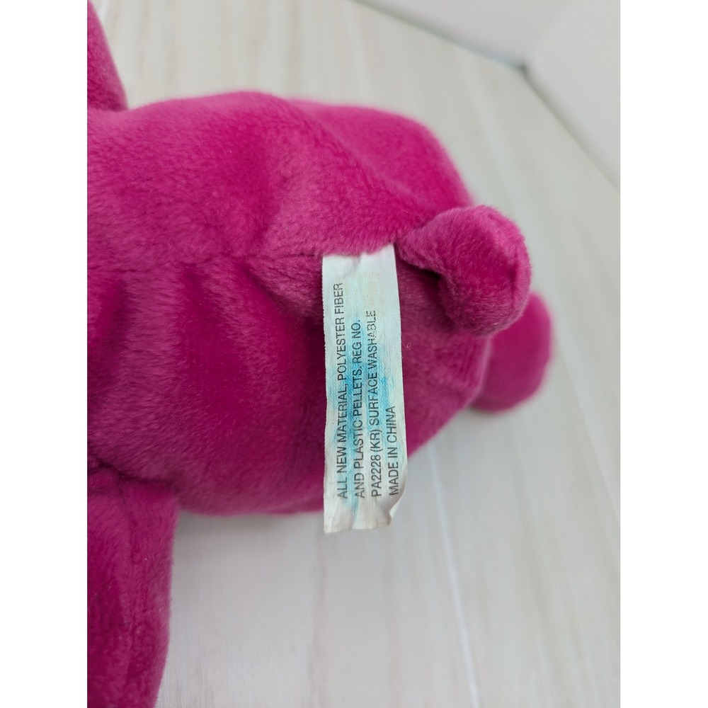 FAO Schwarz Plush Teddy Bear Pink Flowers Embroidered Blue Ribbon Bow - Picture 4 of 7